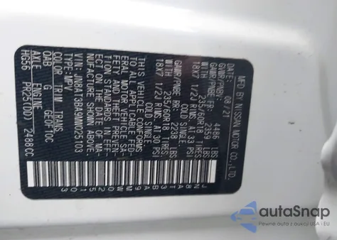 2021 Nissan Rogue Sv Fwd из США, поврежденный, VIN JN8AT3BA9MW025103